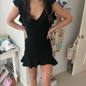 Cute Selfie Leslie black mini ruffle dress!!!